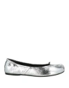 Maison Margiela Woman Ballet Flats Silver Size 8 Leather In Silver