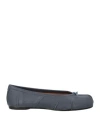 Maison Margiela Woman Ballet Flats Slate Blue Size 6 Leather In Blue