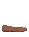 Maison Margiela Woman Ballet Flats Tan Size 8 Leather In Brown