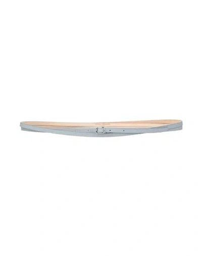Maison Margiela Woman Belt Light Grey Size 36 Leather In Gray