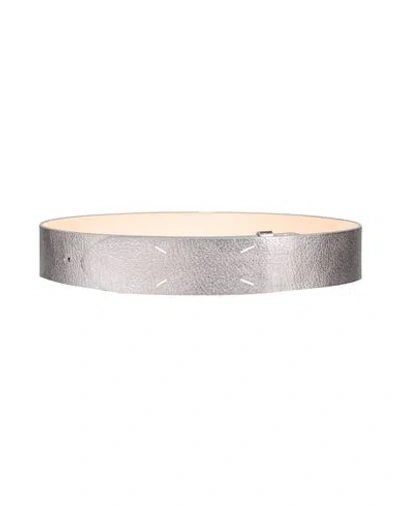 Maison Margiela Woman Belt Silver Size 39.5 Leather