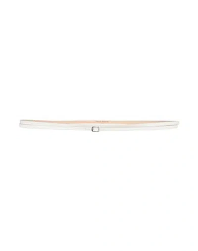 Maison Margiela Woman Belt White Size 28 Leather
