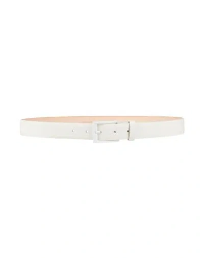 Maison Margiela Woman Belt White Size L Cow Leather