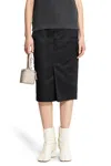 Maison Margiela Gonna Midi In Nylon E Cotone In Black
