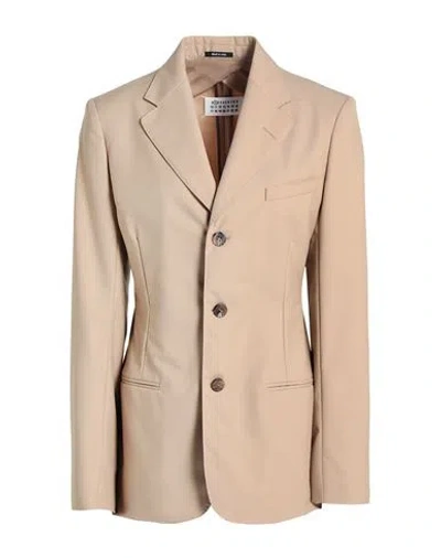 Maison Margiela Woman Blazer Beige Size 4 Polyester, Wool In Neutral