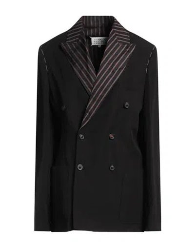 Maison Margiela Woman Blazer Black Size 12 Linen, Viscose