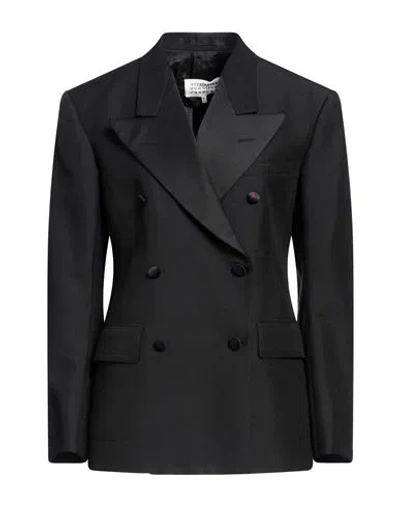 Maison Margiela Woman Blazer Black Size 16 Wool, Mohair Wool, Silk, Polyester