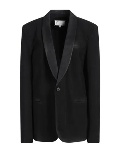 MAISON MARGIELA MAISON MARGIELA WOMAN BLAZER BLACK SIZE 6 WOOL, VISCOSE
