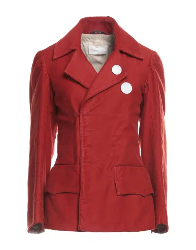 Maison Margiela Woman Suit Jacket Brick Red Size 6 Cotton