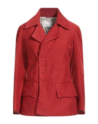 Maison Margiela Woman Blazer Brick Size 8 Cotton In Red