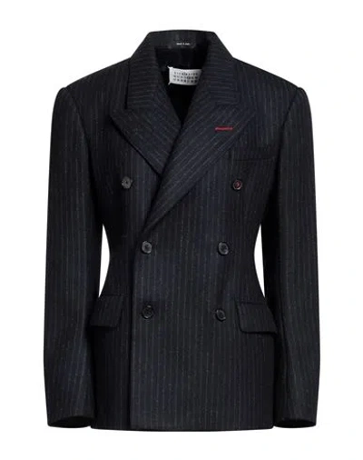 Maison Margiela Woman Suit Jacket Midnight Blue Size 8 Cotton