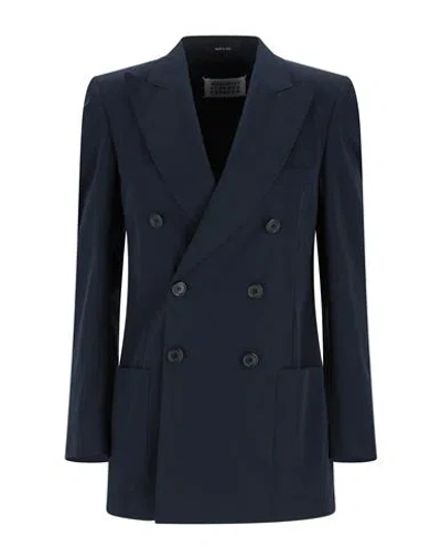 Maison Margiela Woman Suit Jacket Midnight Blue Size 4 Cotton