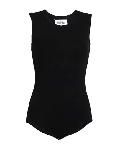 Maison Margiela Woman Bodysuit Black Size 2 Viscose, Elastane
