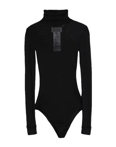 Maison Margiela Woman Bodysuit Black Size 6 Viscose, Polyamide