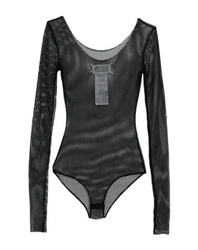 Maison Margiela Woman Bodysuit Black Size M Polyamide, Elastane