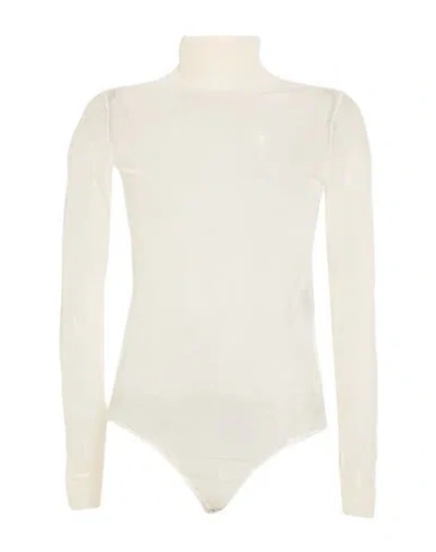Maison Margiela Woman Bodysuit Cream Size 6 Polyester In White