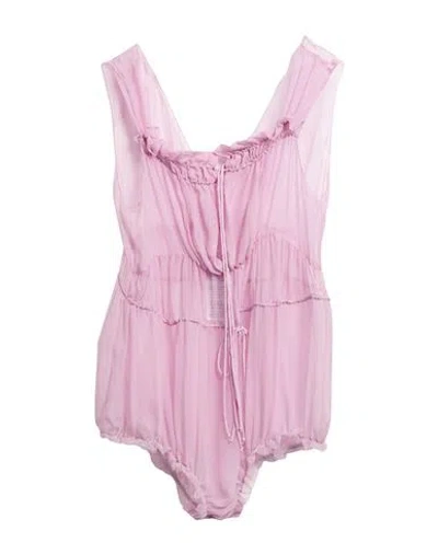 Maison Margiela Woman Bodysuit Pink Size 8 Silk