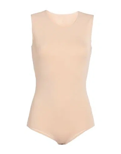 MAISON MARGIELA MAISON MARGIELA WOMAN BODYSUIT SAND SIZE 2 VISCOSE, ELASTANE