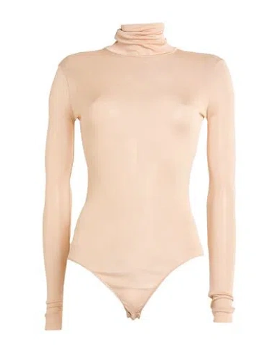 Maison Margiela Woman Bodysuit Sand Size 4 Viscose, Polyamide In Gold