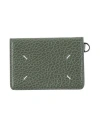 Maison Margiela Woman Cardholder Military Green Size - Leather