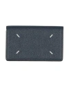 Maison Margiela Woman Cardholder Navy Size - Cow Leather