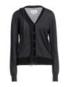 Maison Margiela Woman Cardigan Charcoal Size Xl Wool, Cotton In Grey