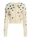 Maison Margiela Woman Cardigan Cream Size L Wool In White