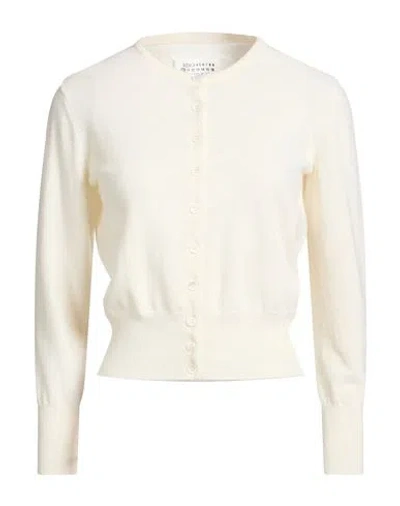 Maison Margiela Woman Cardigan Cream Size S Virgin Wool In White