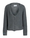 Maison Margiela Woman Cardigan Grey Size S Linen, Wool In Gray