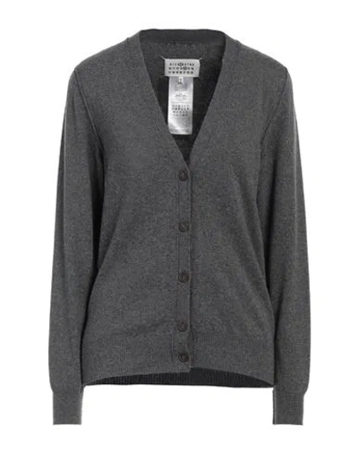 Maison Margiela Woman Cardigan Lead Size Xs Cashmere In Grey