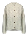Maison Margiela Woman Cardigan Light Green Size L Mohair Wool, Polyamide In Green