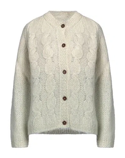 Maison Margiela Woman Cardigan Light Green Size L Mohair Wool, Polyamide