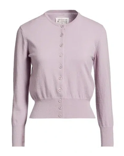 Maison Margiela Woman Cardigan Lilac Size S Virgin Wool In Multi