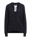 Maison Margiela Wool Blend Cardigan In Navy Blue