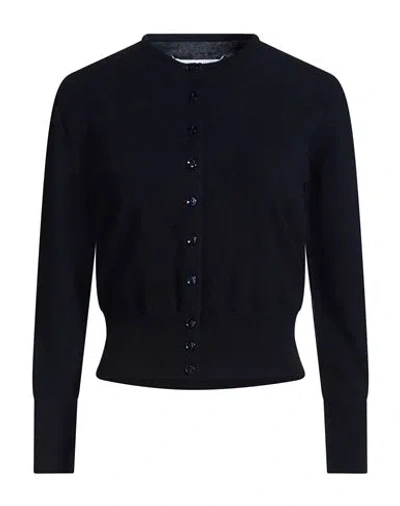 Maison Margiela Woman Cardigan Navy Size S Virgin Wool In Black