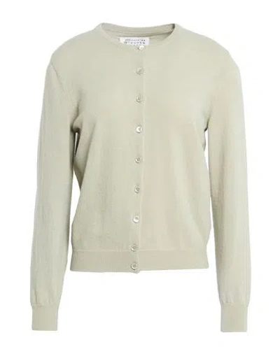 Maison Margiela Woman Cardigan Sage Green Size Xs Virgin Wool In Neutral