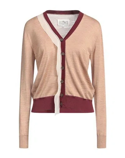 Maison Margiela Woman Cardigan Sand Size L Wool, Cotton In Beige