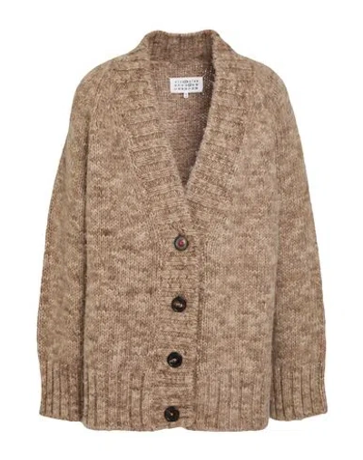 Maison Margiela Woman Cardigan Sand Size Xl Alpaca Wool, Cotton, Wool In Neutral