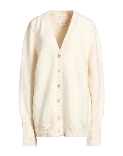 Maison Margiela Woman Cardigan White Size S Cotton, Polyamide