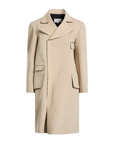 Maison Margiela Woman Coat Beige Size 4 Linen In Neutral