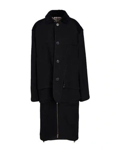 Maison Margiela Woman Coat Black Size 4 Cotton, Wool