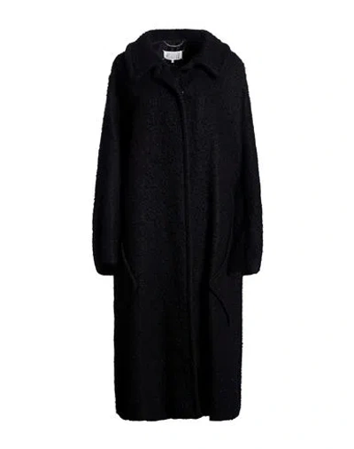 Maison Margiela Woman Coat Black Size 4 Mohair Wool, Virgin Wool, Polyamide