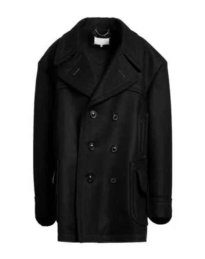 Maison Margiela Woman Coat Black Size 8 Wool, Polyamide