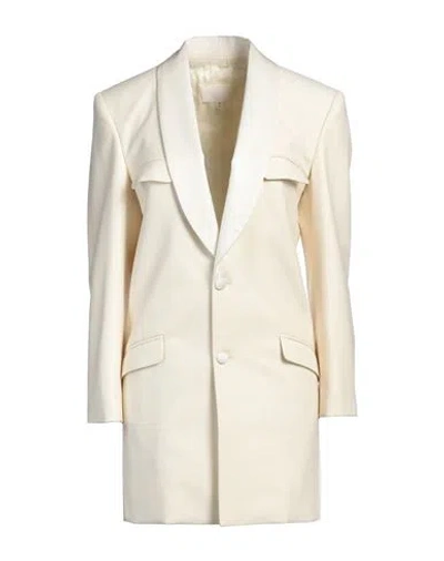 Maison Margiela Woman Coat Ivory Size 4 Wool In White