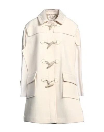 Maison Margiela Woman Coat White Size 4 Wool, Polyamide