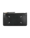 Maison Margiela Woman Coin Purse Black Size - Cow Leather In Black
