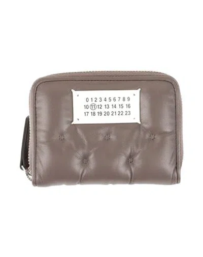 Maison Margiela Woman Coin Purse Grey Size - Leather In Gray
