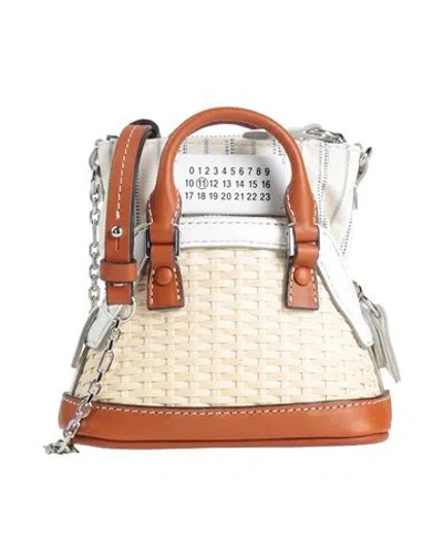 Maison Margiela Woman Cross-body Bag Beige Size - Natural Raffia, Bovine Leather, Goat Skin, Zinc, B