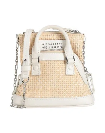Maison Margiela Woman Cross-body Bag Beige Size - Viscose, Cotton, Cow Leather, Zinc, Aluminum In Sand