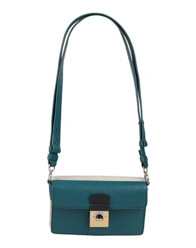 Maison Margiela Woman Cross-body Bag Deep Teal Size - Leather, Textile Fibers In Green